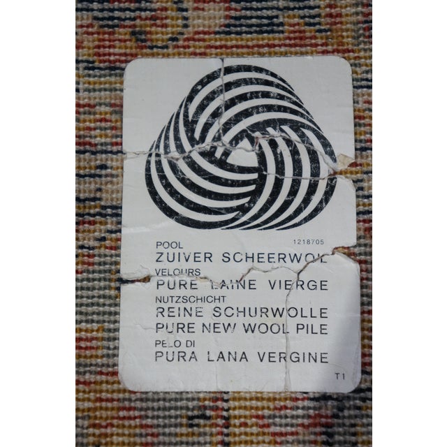 Textile Vintage Belgian Oriental 100% Wool Floral Rug Runner Carpet Mat 46" X 65" For Sale - Image 7 of 13