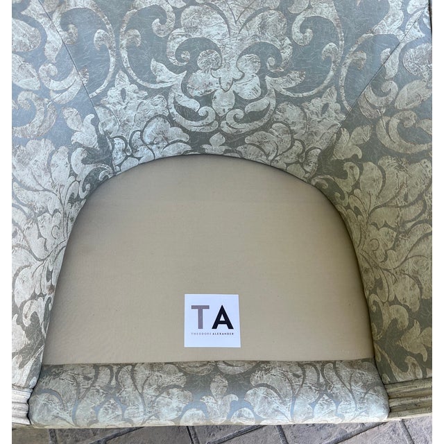 Theodore Alexander Evanna Bergere Style Upholstered Accent Chair For Sale - Image 9 of 14