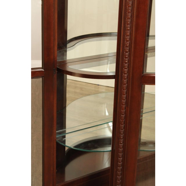 Wood Philip Reinisch Company Bow Front Illuminated Curio Cabinet For Sale - Image 7 of 12