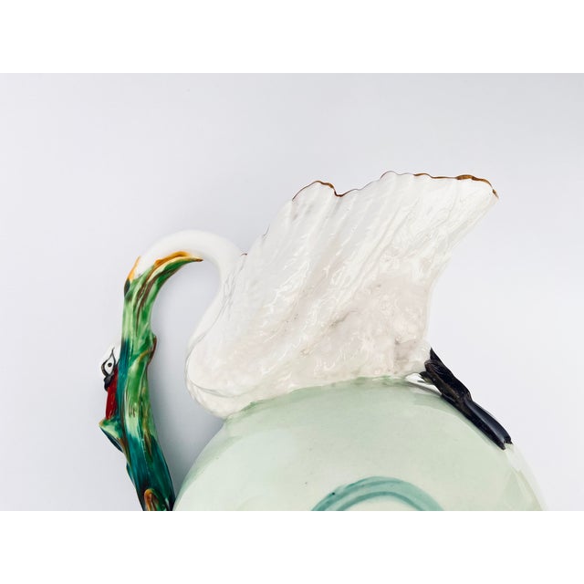 Large Antique Porcelain Swan Wash Pitcher, 1800s For Sale - Image 6 of 13