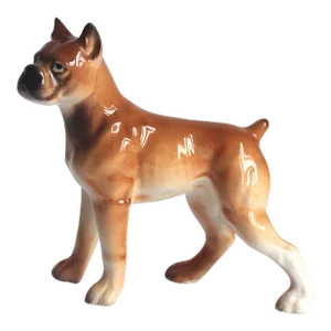 Vintage Ceramic Boxer Dog Figurine Porcelain Canine