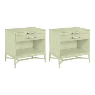 Shea Bedside Table in Guilford Green - a Pair For Sale
