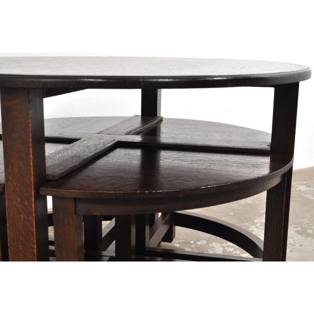 Wood Vintage Oak Coffee Table, 1920s, Set of 5 For Sale - Image 7 of 16