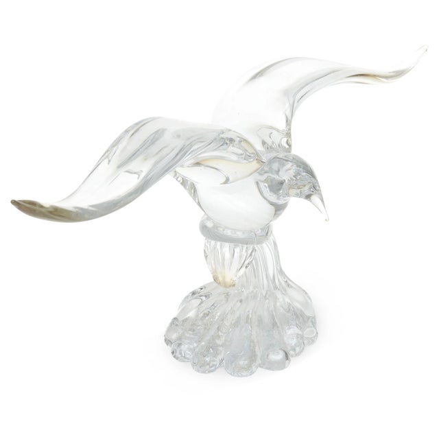 Mid-Century Modern Mid-Century Modern Flying Seagull Glass Sculpture For Sale - Image 3 of 3