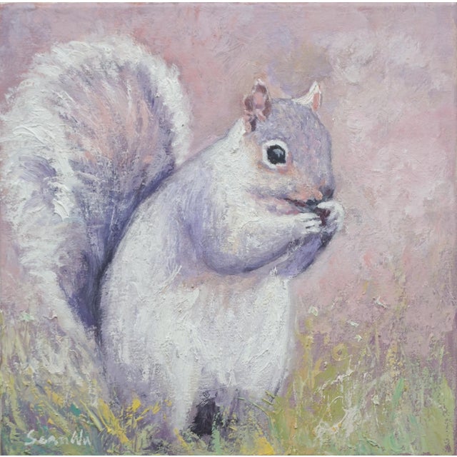 Sean Wu Original Oil Portrait of Squirrel For Sale