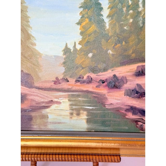 Early 21st Century Original Impressionist Landscape Oil Painting on Canvas For Sale - Image 5 of 7