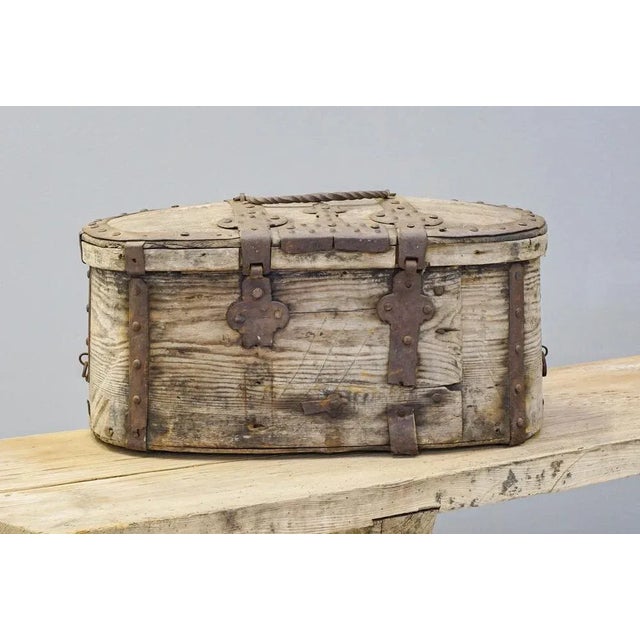 Metal Bound Box, 1840s For Sale - Image 6 of 9