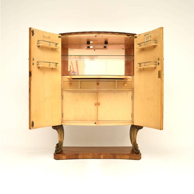 Art Deco Burr Walnut Cocktail Cabinet from Harry and Lou Epstein, 1920s For Sale - Image 4 of 16