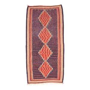 Late 20th Century Vintage Persian Bijar Kilim Rug, 04'07 X 09'00