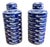 Schaol Blue and White Ceramic Ginger Jars With Fish Design - Set of Two For Sale