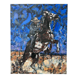 Horsepower by Kent Paulette, Authentic Original Acrylic on Canvas - Equestrian Horse Painting -Big Sky Chic, Modern Cowboy, Western Yellowstone