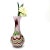 Pink, red, and green glass vase. This stunning cased Italian Murano-style artistic glass vase features a delicate light...