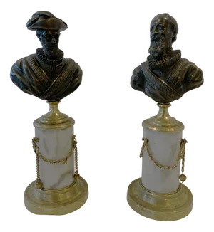 Napoleon III Chiseled Bronze Busts, 19th Century, Set of 2