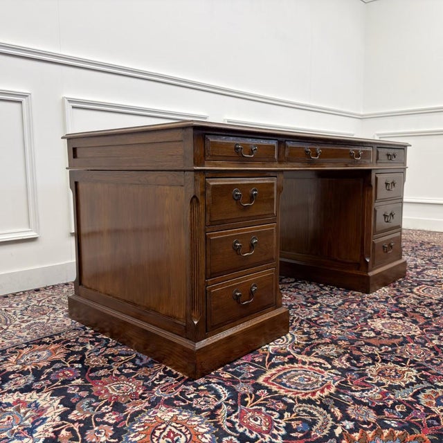 English Oak Desk from Eichholtz For Sale - Image 5 of 18