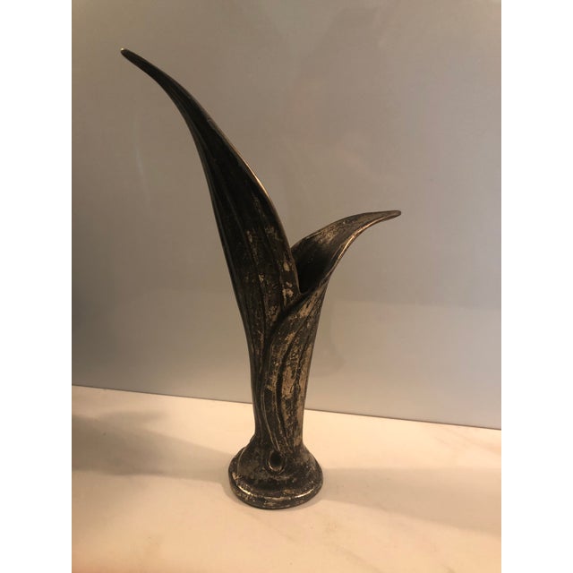 Metal West Germany Lily of the Valley Bronze Bud Vase For Sale - Image 7 of 7