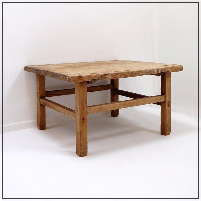 Brutalist Wabi Sabi Style Coffee Table in Wood For Sale - Image 13 of 13