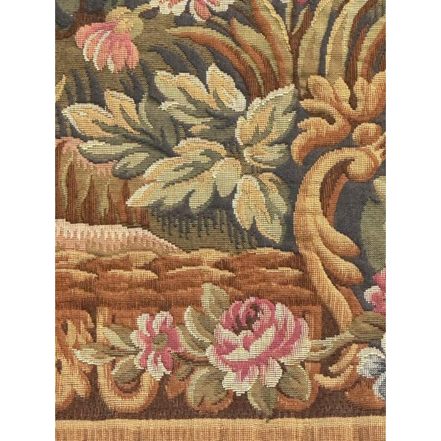Mid-Century Modern French Aubusson Style Jacquard Halluin Tapestry, 1960s For Sale - Image 11 of 18
