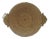 Large Vintage Hapao Rattan Circular Storage or Display Basket / Tray With Hand Carved Wood Handles For Sale