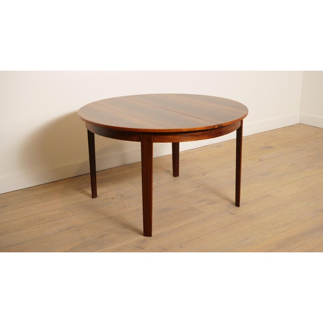 Vintage Extendable Round Dining Table in Rosewood, 1950s For Sale - Image 12 of 16