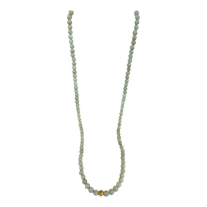Vintage Burmese Jadeite Jade Stone Necklace Round Beads 14" H