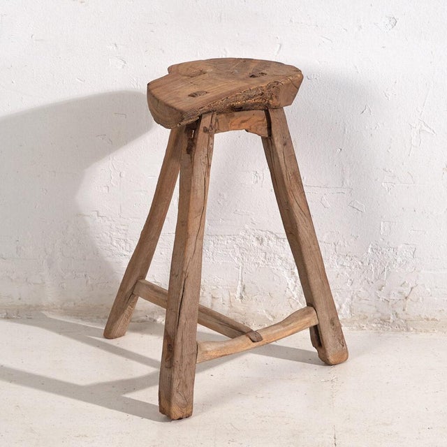 Antique Chinese Elm Stool, 1900s For Sale - Image 9 of 9