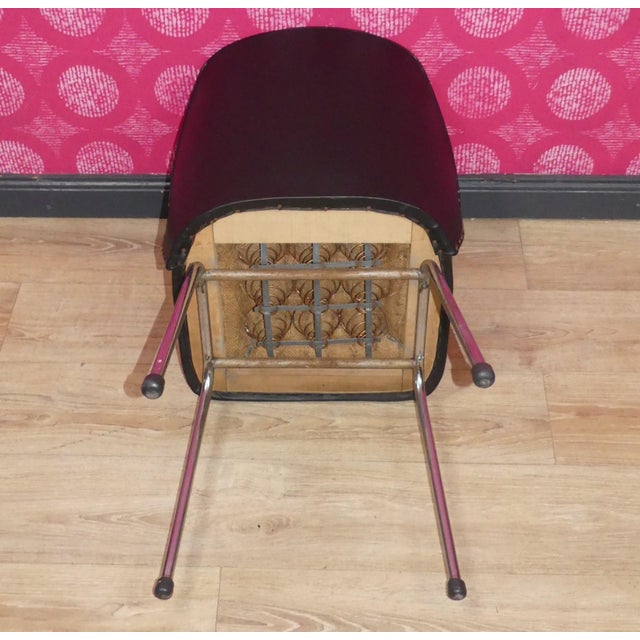 Red and Black Cocktail Chair in Chrome, 1960s For Sale - Image 6 of 10