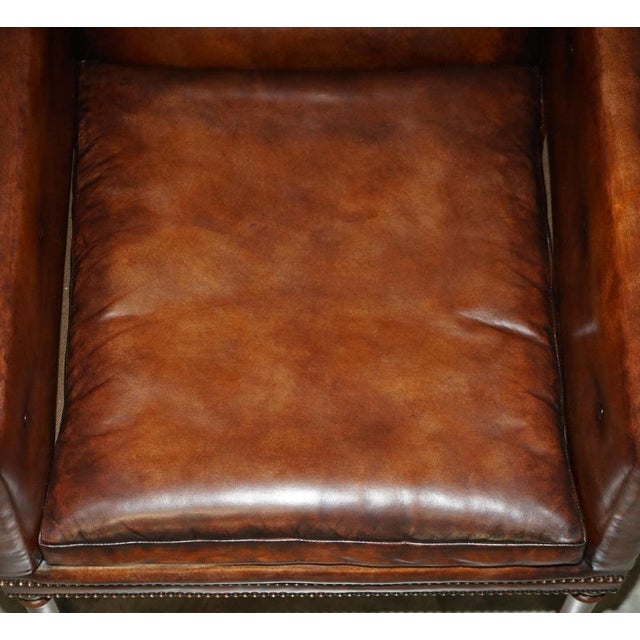 George III Brown Leather Chesterfield Armchair, 1780s For Sale - Image 14 of 18