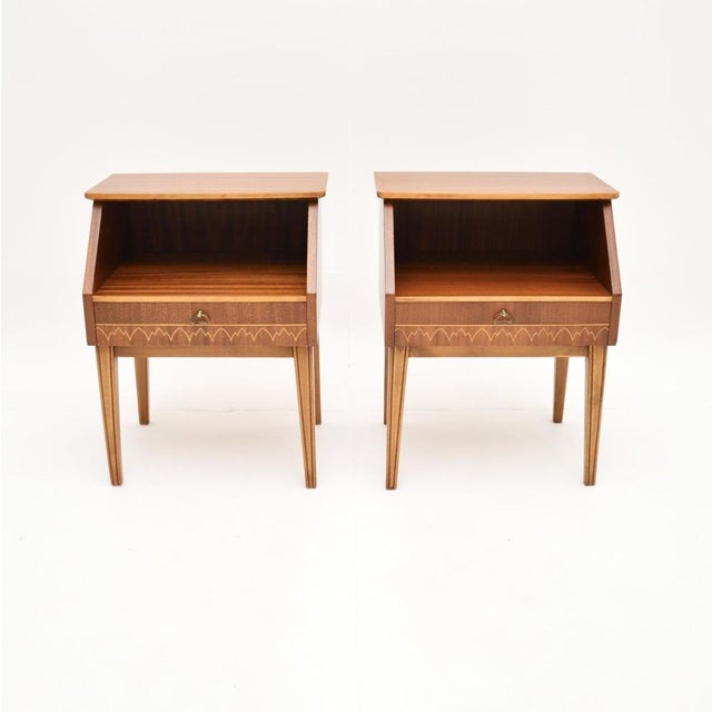 A beautiful pair of vintage Swedish bedside cabinets. They were recently imported from Sweden, they date from the 1950’s....