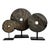 Late 20th Century Vintage Modern Minimalist Black Stone Chiseled Disk on Stand Medium For Sale - Image 5 of 5