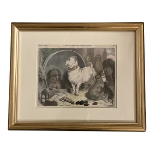 19th Century Dog Engraving by Alfred Harral After Landseer Framed