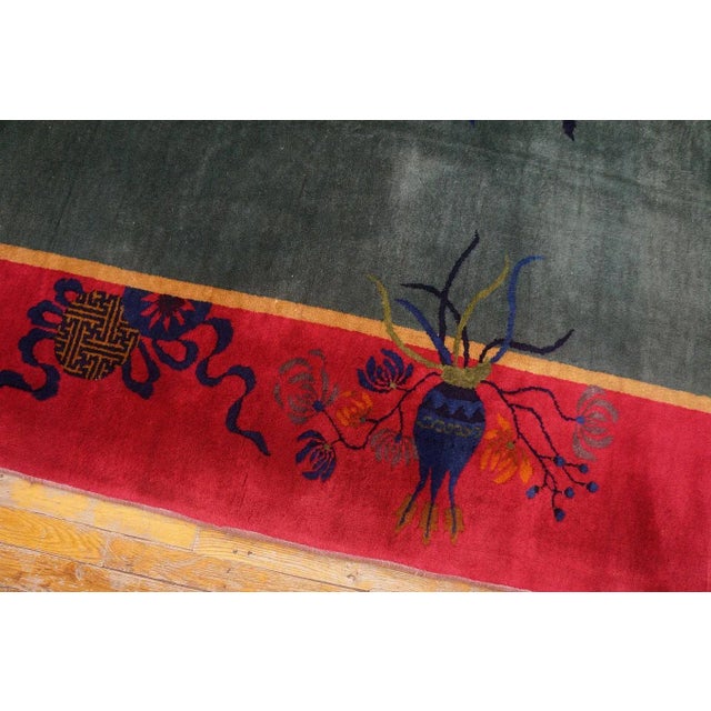 1920s Chinese Art Deco Carpet ( 8'10'' x 11'6'' - 270 x 350 ) For Sale - Image 10 of 12
