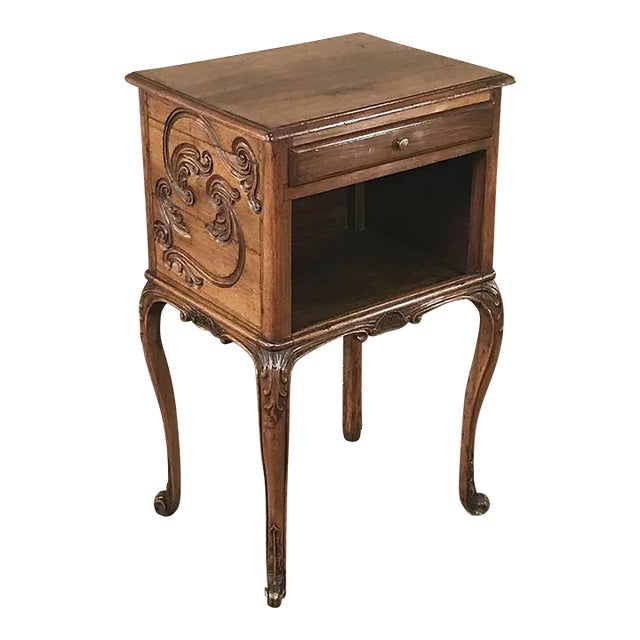 19th Century French Louis XV Walnut Nightstand ~ End Table For Sale