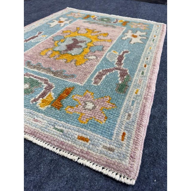 Turkish Oushak Rug 2'3" x 2'11" For Sale - Image 4 of 6