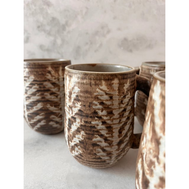 Mid 20th Century Set of 4 Mid Century Ceramic Glazed Stoneware Coffee Mugs by Design Technics For Sale - Image 5 of 13