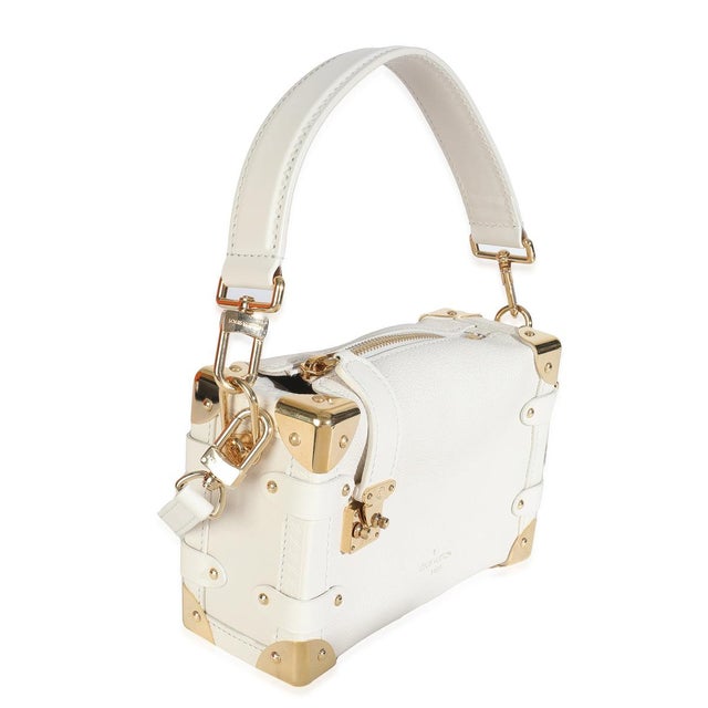 Contemporary Chalk Grained Calfskin Side Trunk PM For Sale - Image 3 of 9
