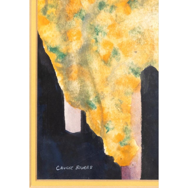 Chuck Bouras - Untitled (Still Life With Table) Signed Contemporary Watercolor For Sale - Image 4 of 6