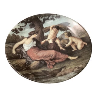 Vintage Depos “Peint a La Main” Decorative Plate For Sale