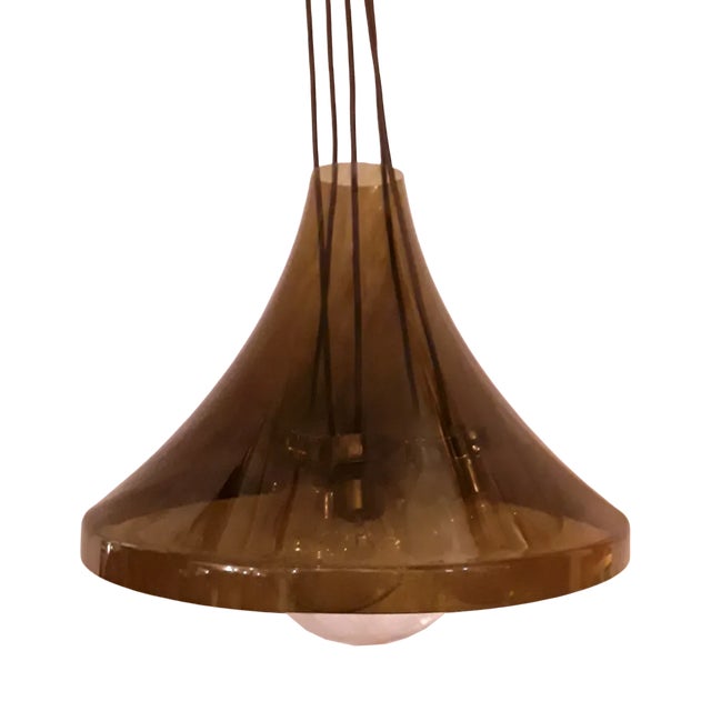 Ceiling Lamp with Translucent Tinted Plastic Funnel, 1970s For Sale