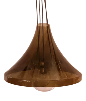 Ceiling Lamp with Translucent Tinted Plastic Funnel, 1970s