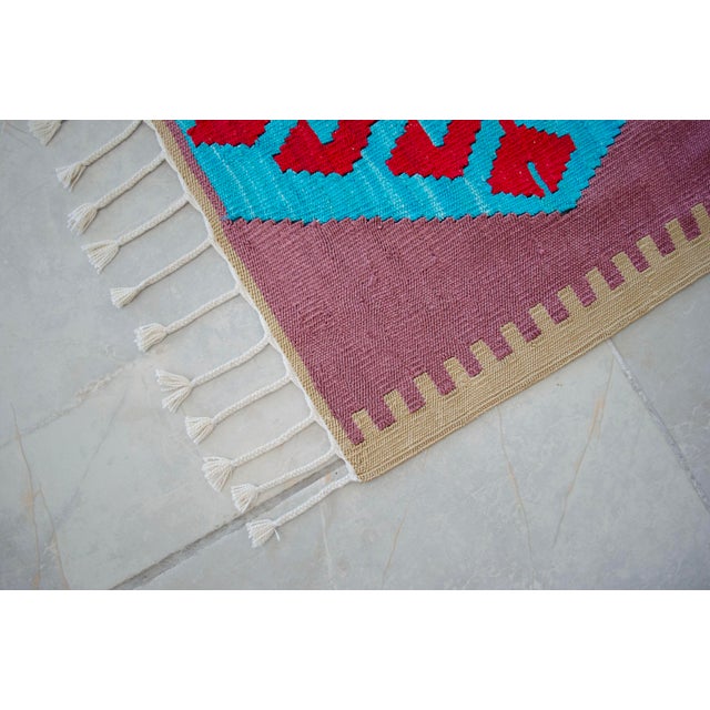 Hand Woven Silk Runner Rug . Full Tribal Design Runner Rug Narrow Runner Rug New - 2′ X 14′6″ For Sale - Image 12 of 14