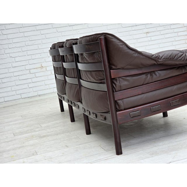 Scandinavian 3-Seater Sofa in Leather by Arne Norell, 1970s For Sale - Image 9 of 18