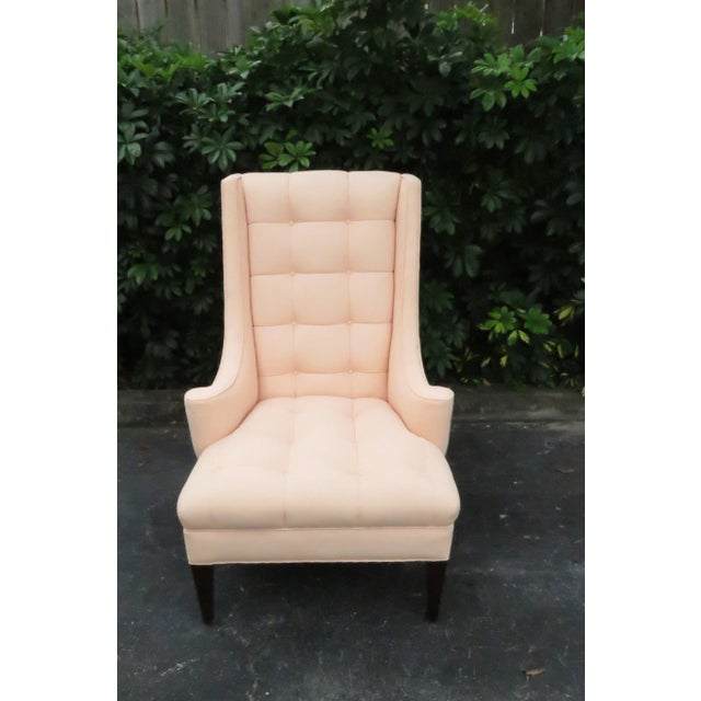 Brown Mahogany Tall Living Room Side Accent Chair For Sale - Image 8 of 12