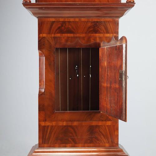 Mahogany Longcase Clock attributed to Jas Wharrie Otley For Sale - Image 9 of 13