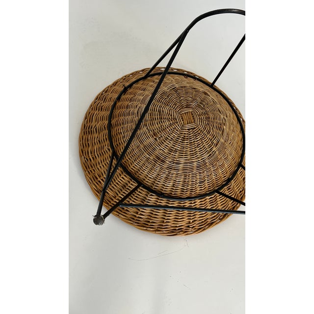 Wood Vintage Chair in Cone Wicker, 1960s For Sale - Image 7 of 8
