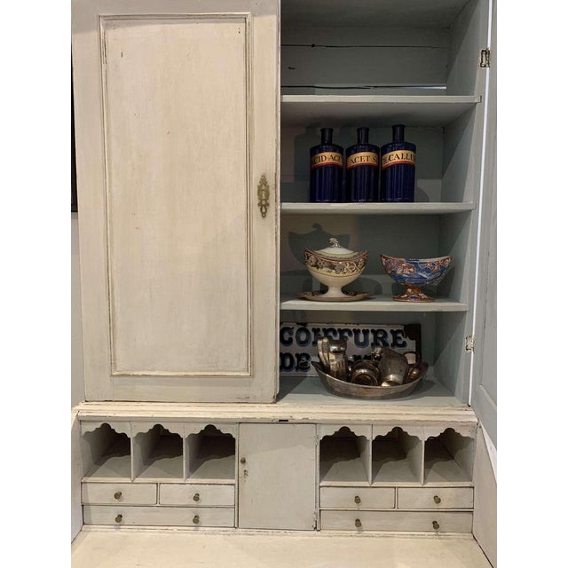 19th Century Painted Oak English Bureau Bookcase For Sale - Image 14 of 18