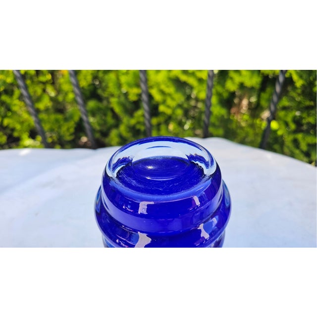1960s Cobalt Vase by Gunnar Ander for Lindshammar Stålverk, 1950s For Sale - Image 5 of 7