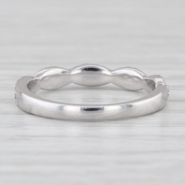 0.24ctw Woven Diamond Stackable Ring 18k White Gold Wedding Band Size 5 Bridal For Sale - Image 9 of 9