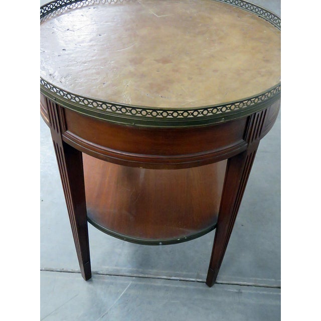 20th Century Regency Style Leather Top Bouillotte Table For Sale - Image 9 of 13