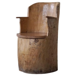 Wabi Sabi Modern Birch Stump Chair by a Swedish Cabinetmaker, 1950s For Sale