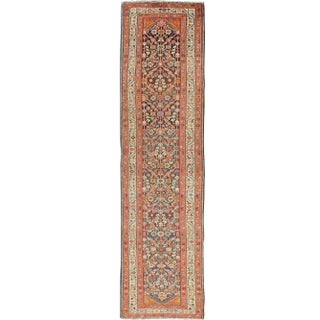 Antique Persian Malayer Runner With Colorful Allover Botanical Design For Sale